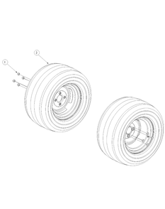 Wheel Assembly Diagram and Parts List for M60-KW 53AB5D8X750-25-HP Cub Cadet Lawn Tractor